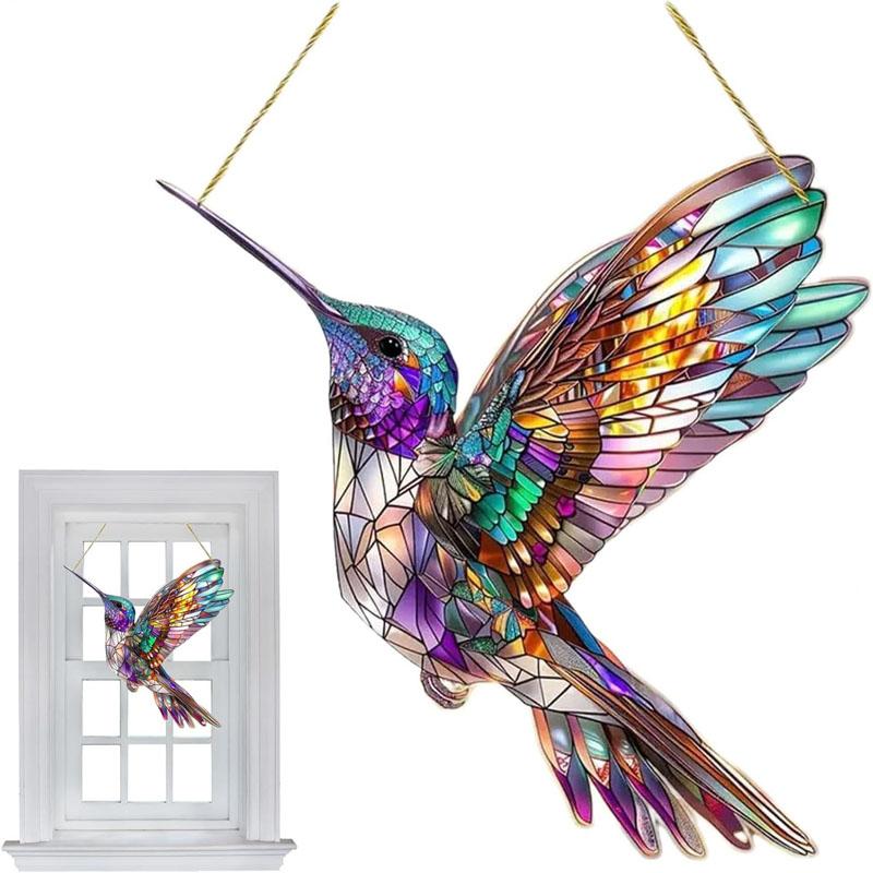 Indoor/Outdoor Spirit Birds Humming Bird Sun Catcher Multi-Coloured Hanging Decor
