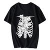 Women's T-Shirt For Summer Gothic Creative Skeleton Print Casual Loose Short Sleeve Top Female O-Neck Fashion Harajuku Pullovers