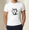 Funny Surprised Cat Cartoon T-Shirt Black & White Expressive Tee Unisex Shirt Unisex T-Shirt