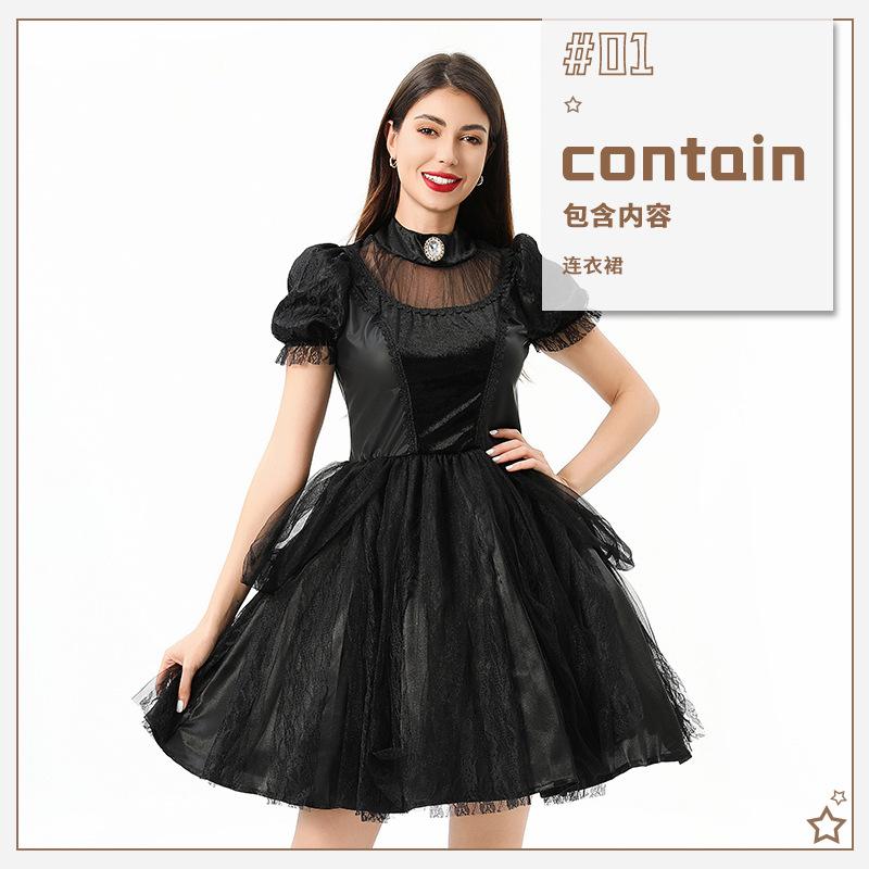 20.26 Million Halloween Adult Costume Angel Outfit Demon Vampire Witch Diablo Goth Show Dress