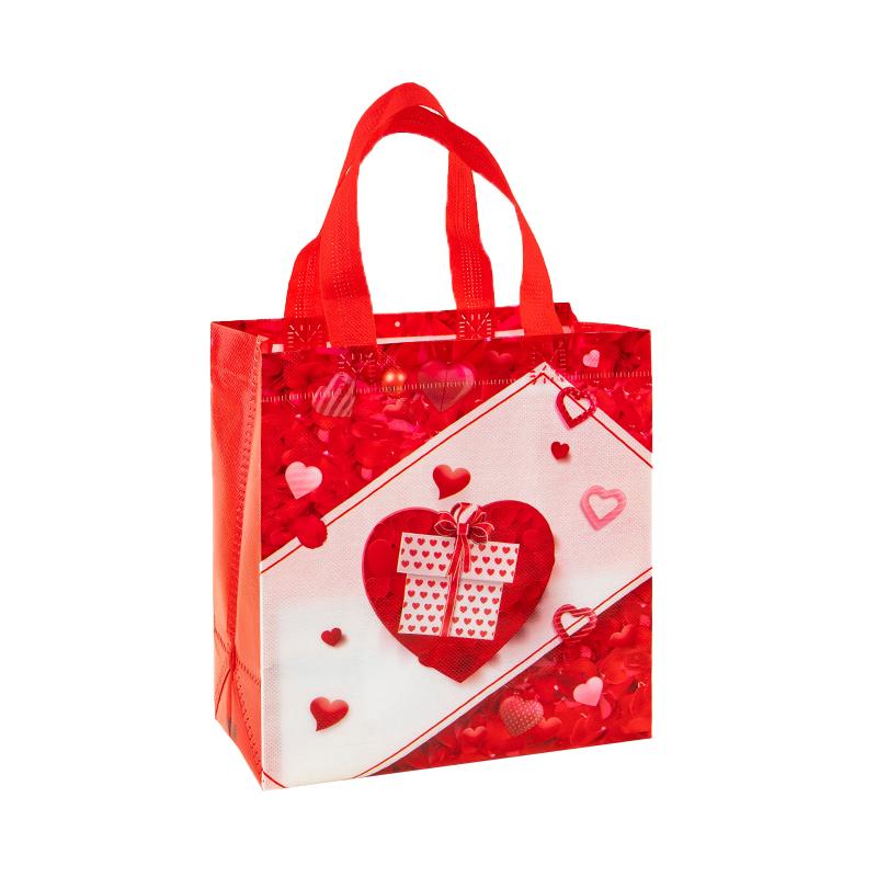12/30pcs Valentine Non Woven Gift Bags With Handles Large Treat Bags For Wedding Dessert Shop Packaging Party Favors Gifts