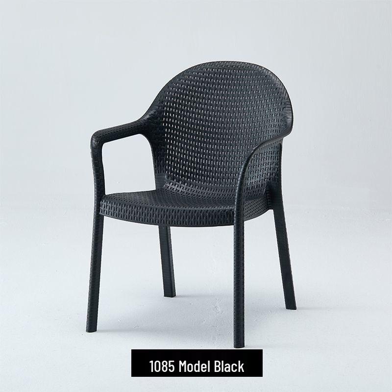 Waterproof Outdoor Rattan-Style Garden Chair with Backrest
