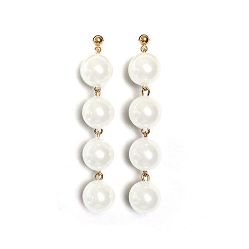 LUXY MOON Earrings Women's Wild Simple Temperament Earrings Large Pearl Tassel Long Earrings