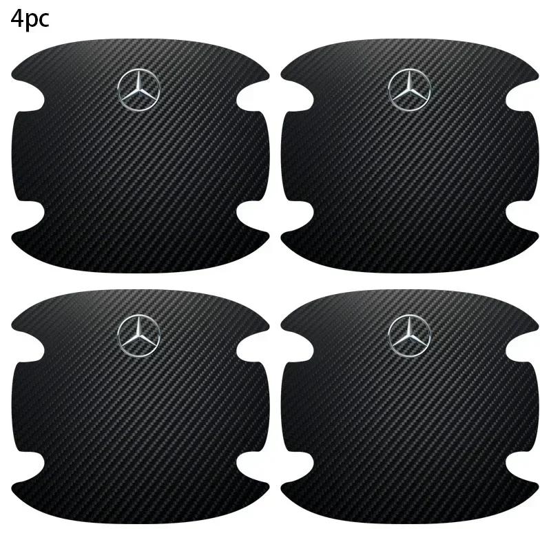 EJG4 4Pcs Carbon Fiber Car Door Bowl Handle Anti-Scratches Sticker for Mercedes Benz W212 W204 W211W168 W213 W205 W210 W108 W124