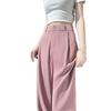 Grijze pakbroek voor dames Lente Zomer Hoge taille Slankmakend High-end gevoel Gedrapeerd Rechte pijp IJszijde Wijde pijpen