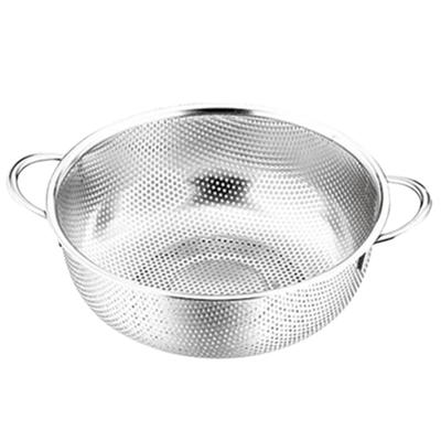 Drain Basket Stainless Steel Colander Sturdy Handles Fruit Vegetable Washing Basket for Home Kitchen