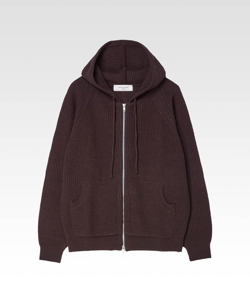 Afterpray Comfort Hoodie Zip-Up Knit Brown