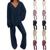 Damen Freizeitmode Bequeme Oberteile und Hosen Zuhause Warmes Pyjama-Set