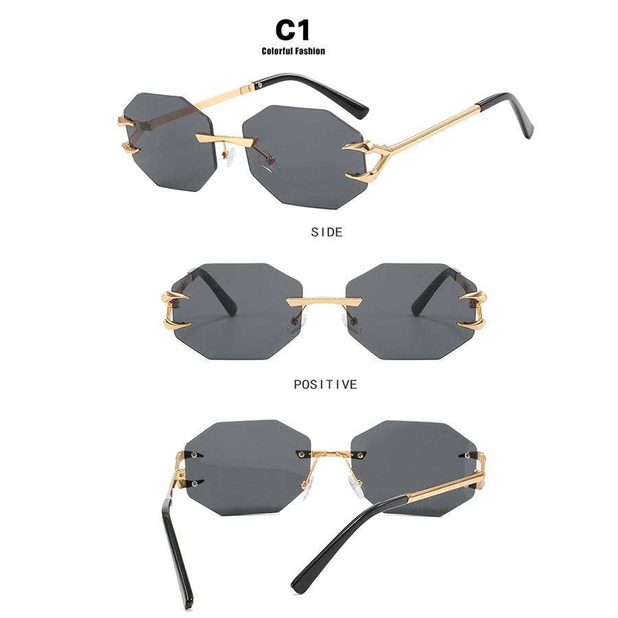 Modische Sonnenbrille Randlose Sonnenbrille Nicht polarisiert Modeaccessoire