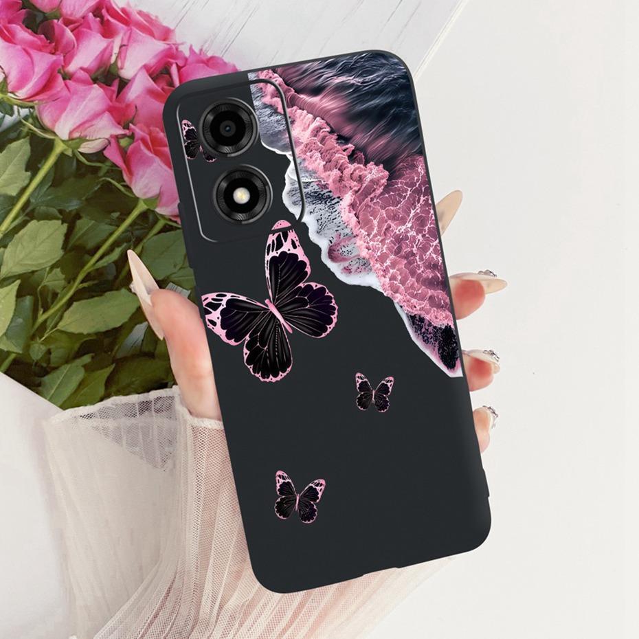 Cute Printing Phone Case For Motorola Moto E14 Soft Black Silicone TPU Cases For Moto E14 Covers Bumpers