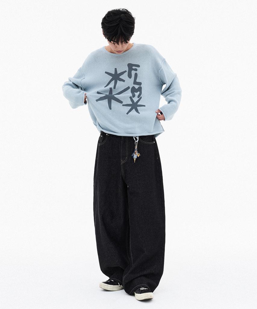 FILLUMINATE Flm Graphic Knit Pullover - Sky Blue