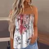 2024 Tube Tops For Women,Cute Sexy Off Shoulder Floral Print Sleeveless T-Shirt