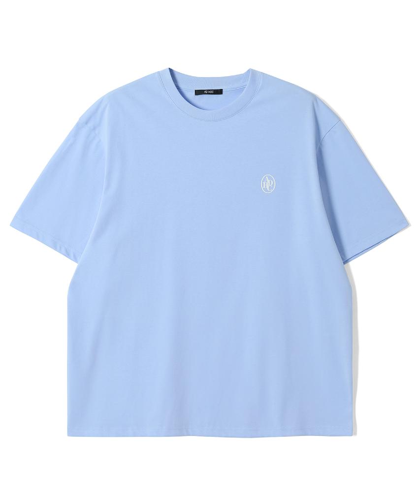 ADHOC Men'S Small Logo Half-Sleeve T-Shirt (Sky Blue) (Hcrsta2)