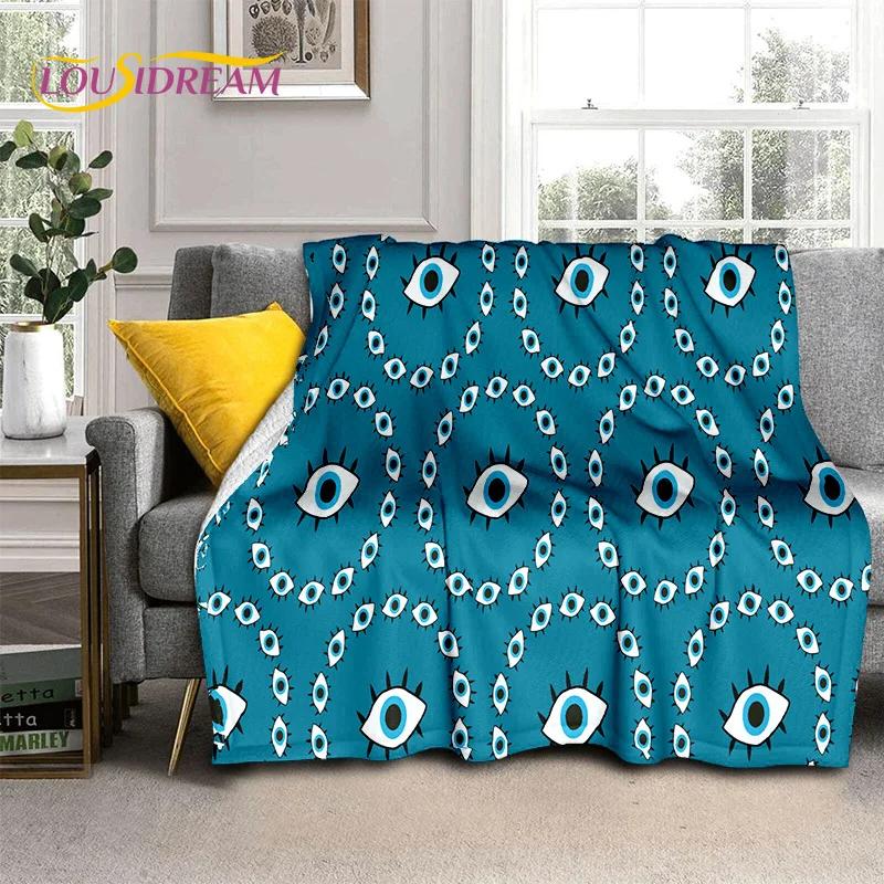 3D Evil Eye Turkey Blue Nazar Eye of Horus Soft Flannel Blankets,Throw Blanket Comfortable Blanket for Picnic Beds Sofa Bedroom