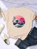 Ukiyo E Style Big Wave Female Short Sleeve Breathable Casual T-Shirts Fashion Summer Trend Top Soft All-math Womens Tee Clothing