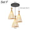 Retro Bamboo Weaving Chandelier Lamp Hanging LED Ceiling Light Wicker Fixtures Rattan Woven Droplight for Home Bedroom Decors