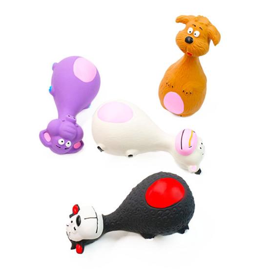 Latex Animal Dog Toy Squeaky Dog Chew Toy Puppy Teething Toy for Aggressive Chewers Teeth Cleaning Fetch Game