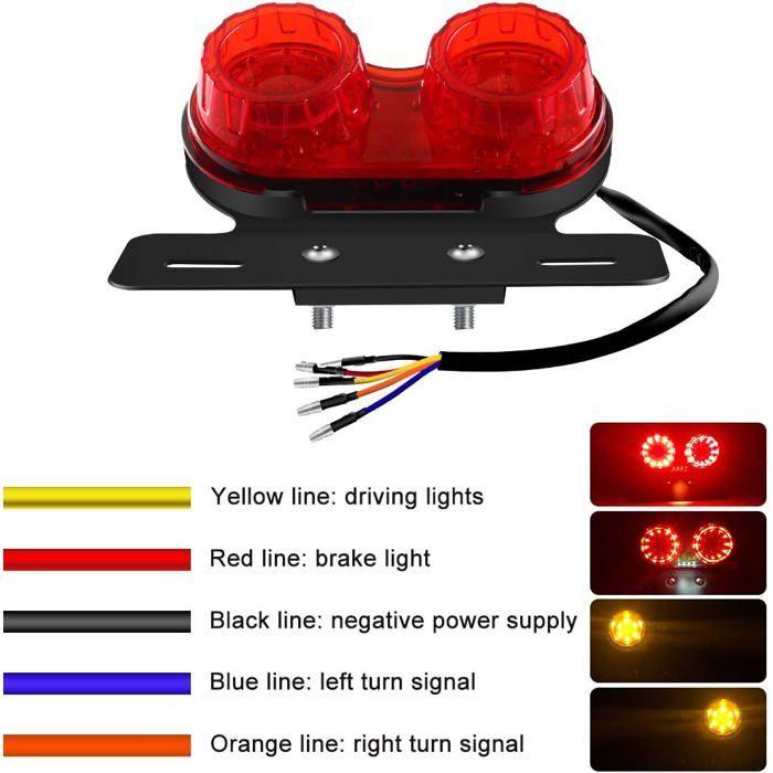 10W 40 LED Integrated Motorcycle Taillight Brakelight Turn Signal Driving Lights With Lamp Holder For Harley, Red Lens