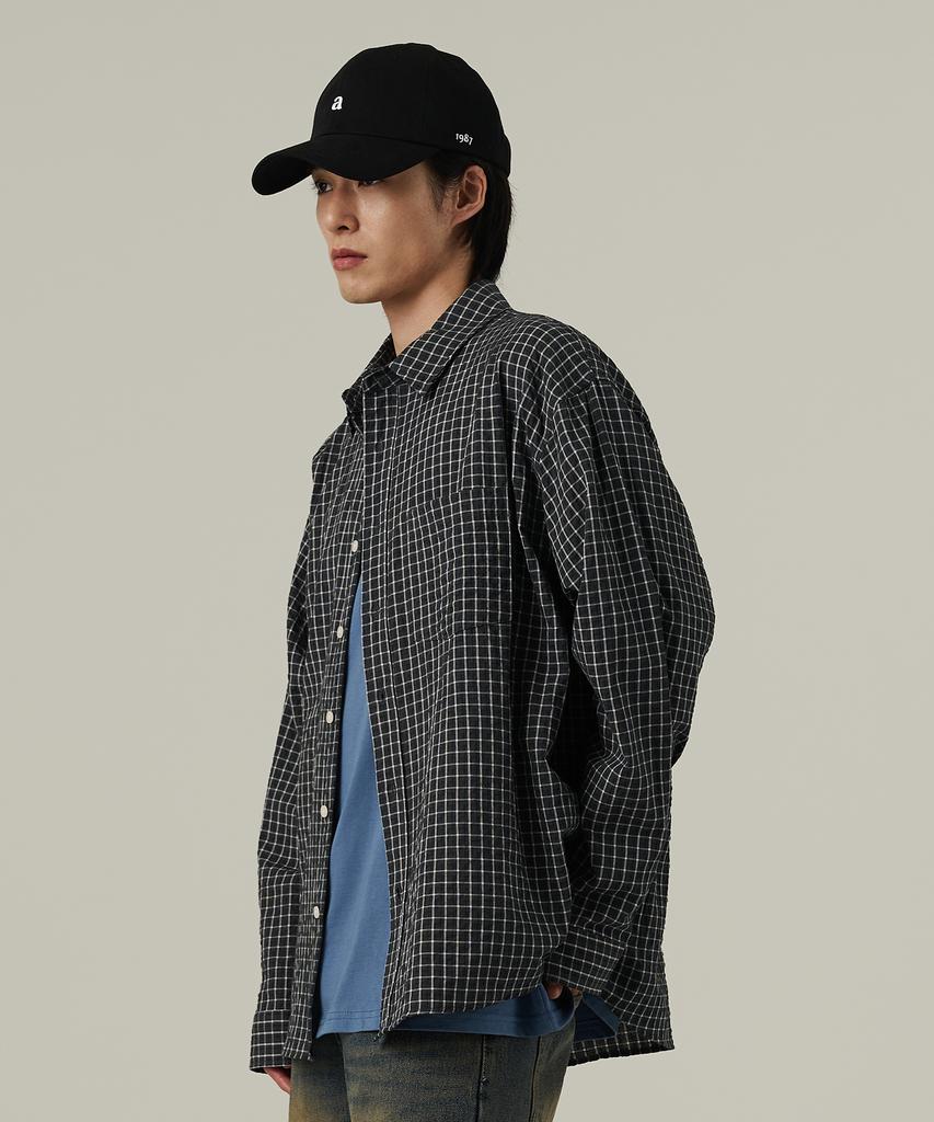 ANALOG MOOD Plaid Cotton Check Shirt (Black)