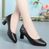 Weiches Leder und Schuhe mit weicher Sohle für Damen, Schuhe mit mittlerem Absatz für Damen, Arbeitsschuhe, Damenlederschuhe