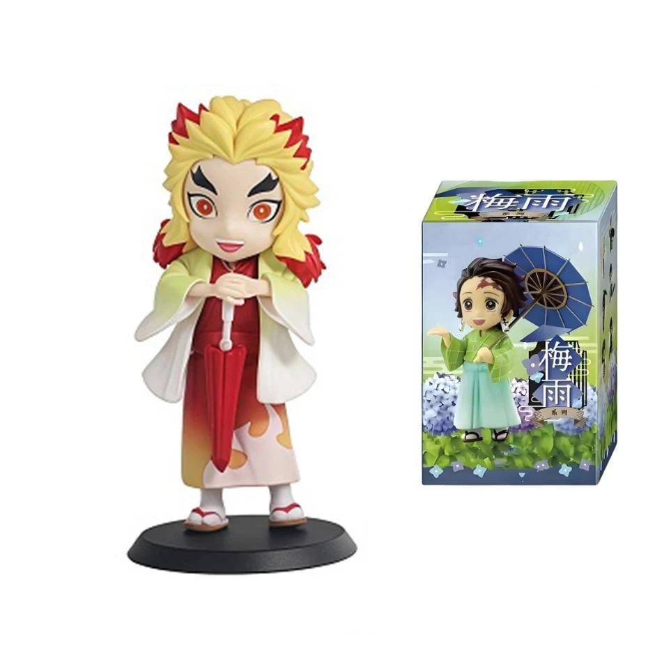 New Anime Figure Demon Slayer Figures Kimetsu No Yaiba Doll Plum Rain Series Blind Box Figurine Warrior Action Figure Model Toys