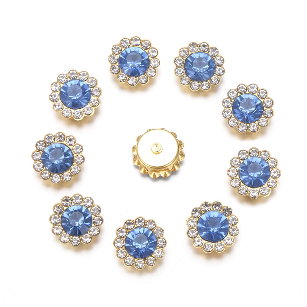 Steel Bottom Sparkling Hat Accessories Rhinestone Clothes Decoration Crystal Glass Stone Buttons