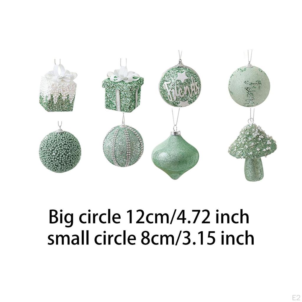 8Pcs Christmas Tree Decorations Decorative Xmas Balls Baubles Shatterproof Charm Pendants for Wall
