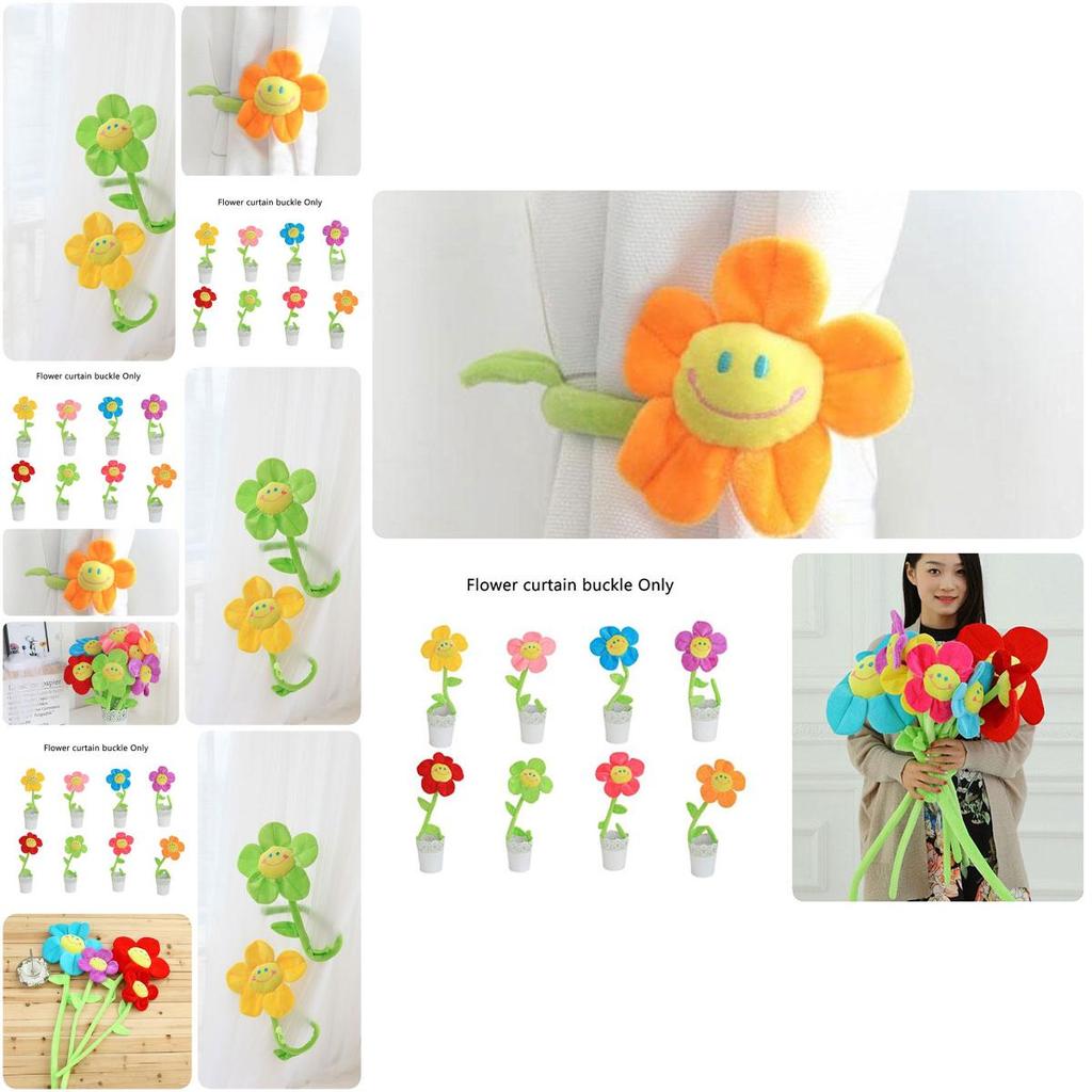 Creative Floral Curtain Holdback Soft Short Plush 8 Colors 3 Sizes Easy To Use