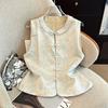 Spring Floral Vest for Women: Chinese Style, Plus Size, Mid-Aged Fashion