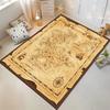 Vintage World Map Print Carpet for Living Room, Antique Style Décor Rug Suitable for use as an anti-slip for living room bedroom sofas
