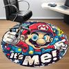 1 Stück Mario Abenteuer Büro Runder Teppich, Unter Bürostühlen Schlafzimmer Wohnzimmer Heimdekoration a0926054