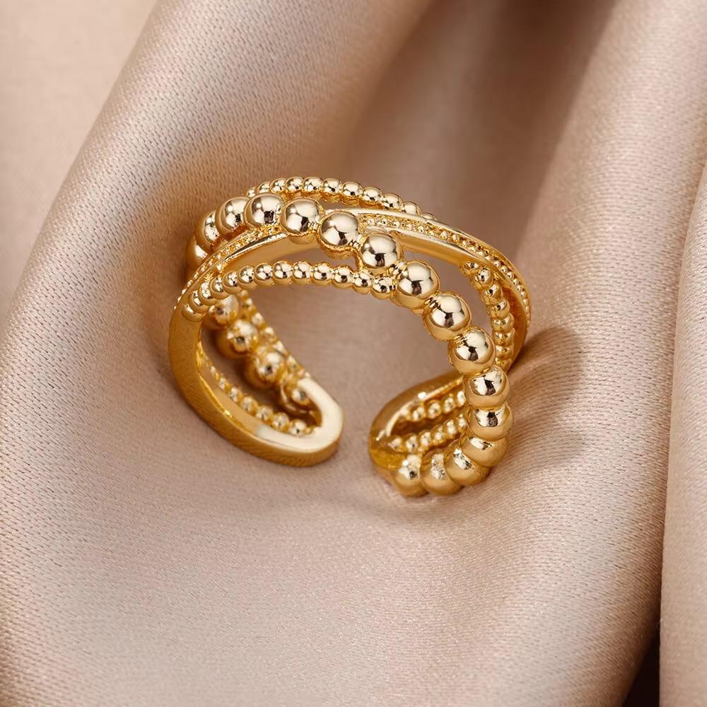 Zircon Cross Rings For Women Gold Stainless Steel Crystal Cross Adjustable Ring Religious Wedding Christmas Jewelry Gift