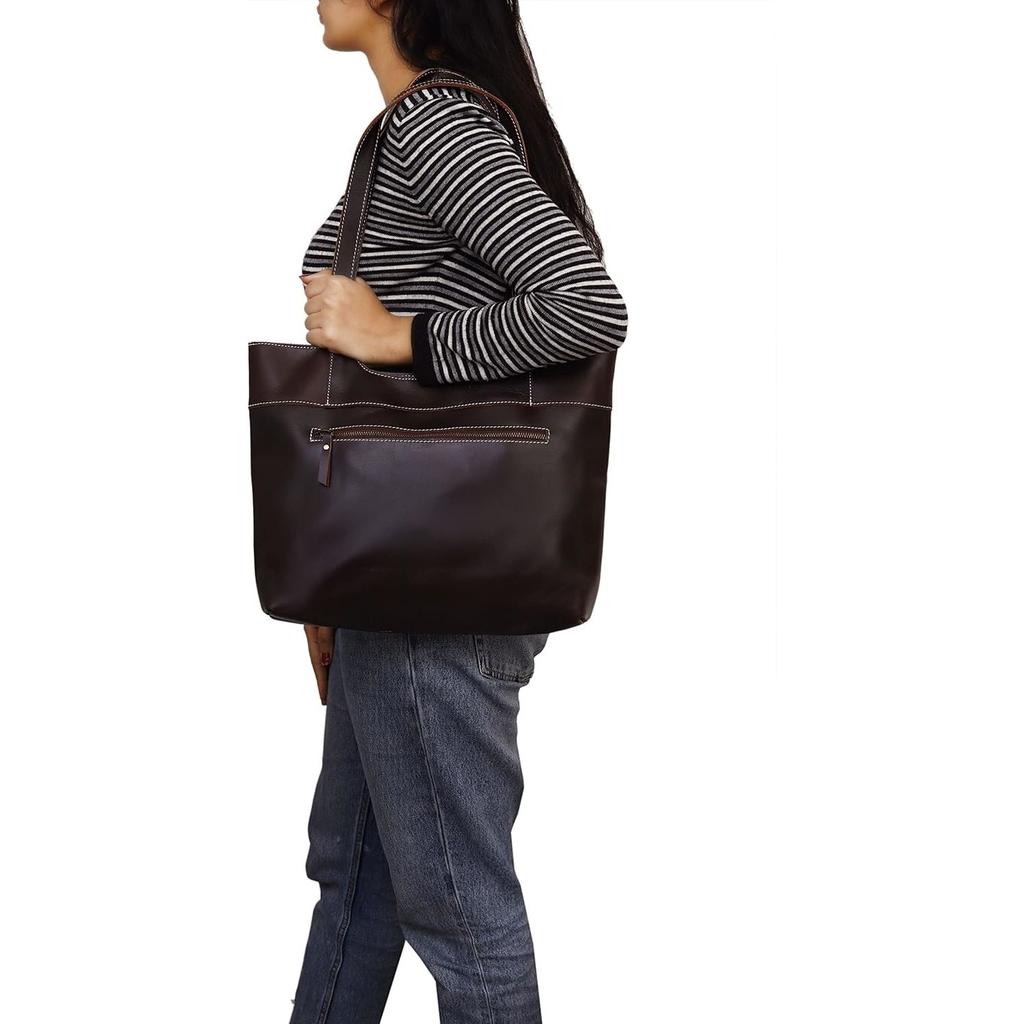 Genuine Leather Shoulder Tote Bag for Women Large Handbag Work Purse Large Shoulder Purse Work Handbag