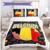 Belgium Football Printed Bedding 3 Piece Set Cozy Breathable Bed Cover Set As Housewarming Holiday Gift