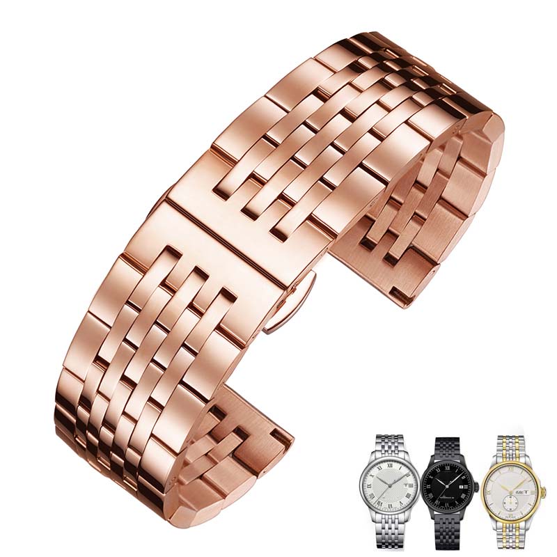 Curve End Stainless Steel Watchband for Casio Tissot Seiko Watch Straps 12 13 14 15 16 17 18 19 20 21 22mm Bracelet of Metal