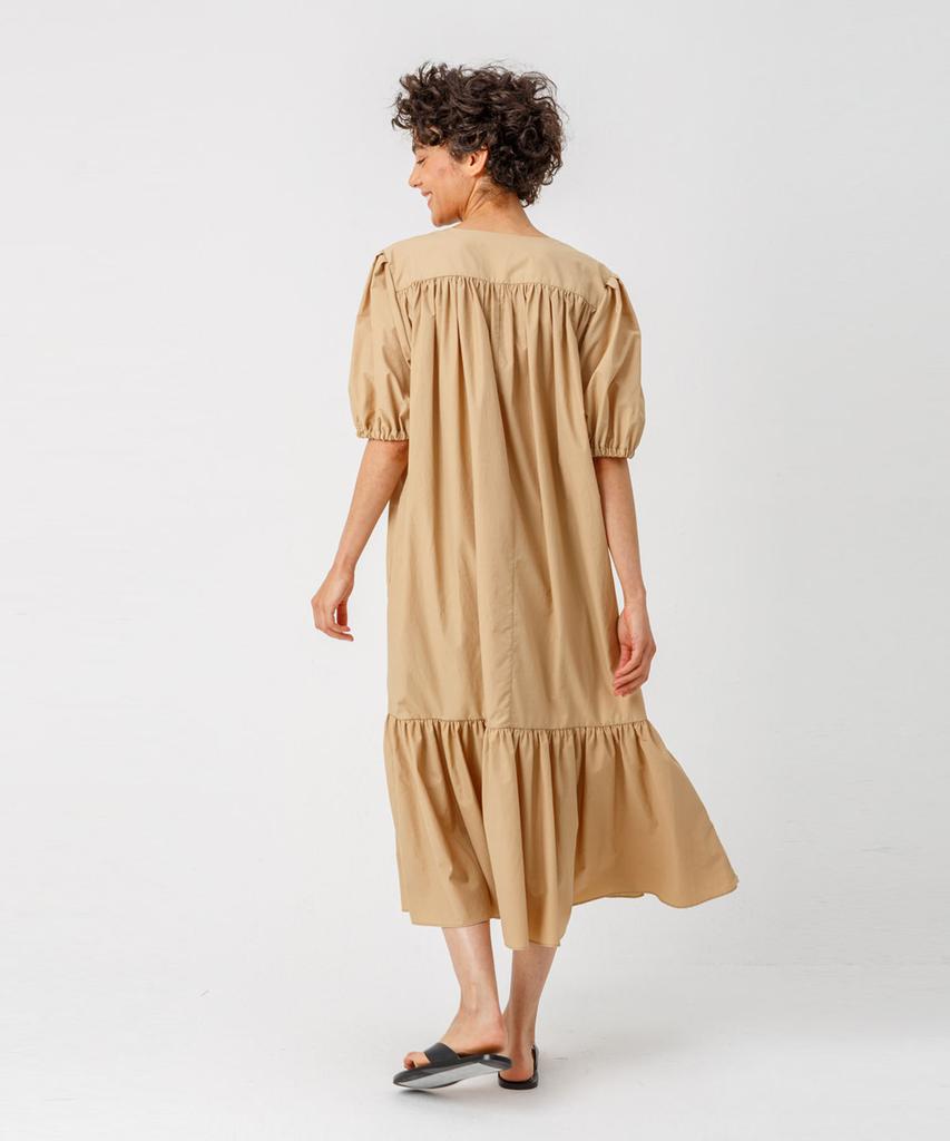 Page Volume Sleeve Dress_Beige