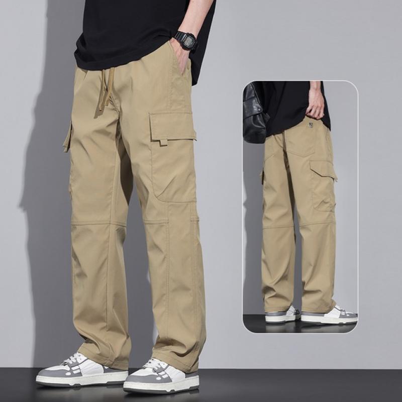 2024 Mannen Zomer Cargo Broeken Amerikaanse Retro Multi-pocket Rechte Pijp Effen Kleur Casual Broeken Grote Maten Losse Joggingbroeken M-4XL