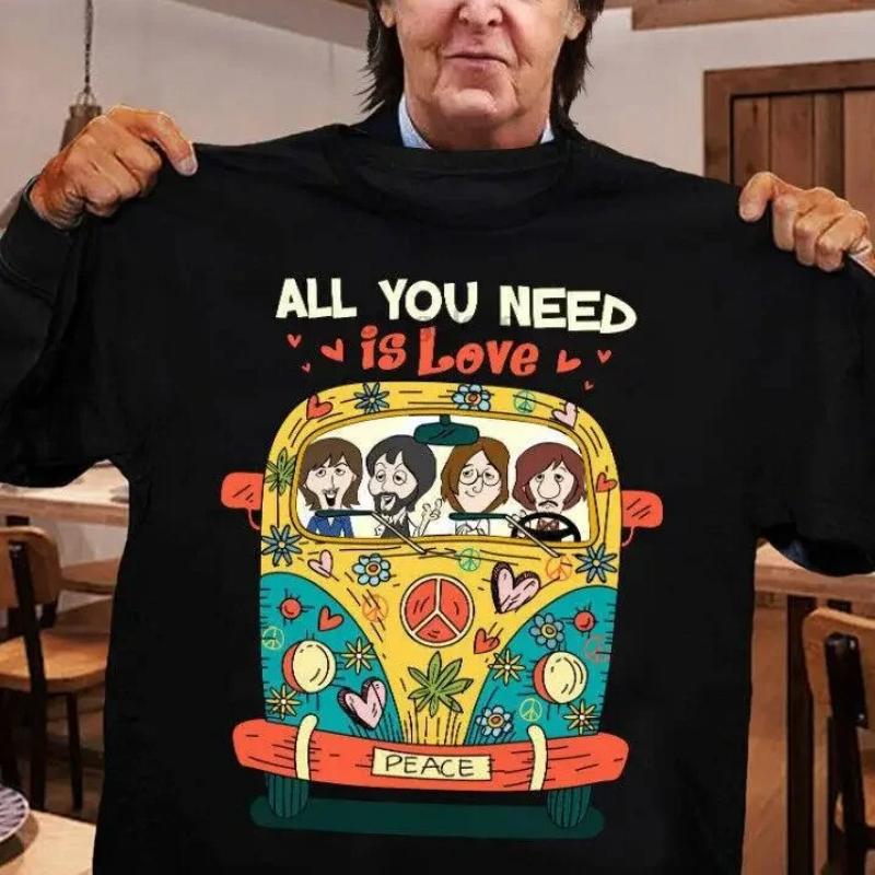 The B-Beatles All You Need Is Love T-Shirt Unisex for Men FAN Vintage Graphic Cotton Tee Street