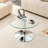 Runder Kaffeetisch aus Glas ca.. 70 cm – gehärtete Glasplatte & stabiler Metallrahmen, moderner Couchtisch in Gold / Schwarz / Silber