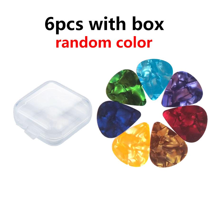 0.5mm Celluloid Guitar Pick with Storage Box Electric Guitar Smooth Plectrum Acoustic Guitar Bass Ukulele Accessories JXB
