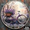 JENNYLY Vintage Bicycle Floral Metal Sign 8 Inch Wall Art for Kitchen Garden Rustic Decor