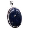 Sodalite Natural Gemstone Antique Silver Plated Pendant 2" J 1032