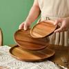 Rundes Tablett aus Holz, Akazienholz, für Zuhause, Kaffee, Brot, Teller, Mehrzweck, Massivholz, Nachmittagstee, Leckereien