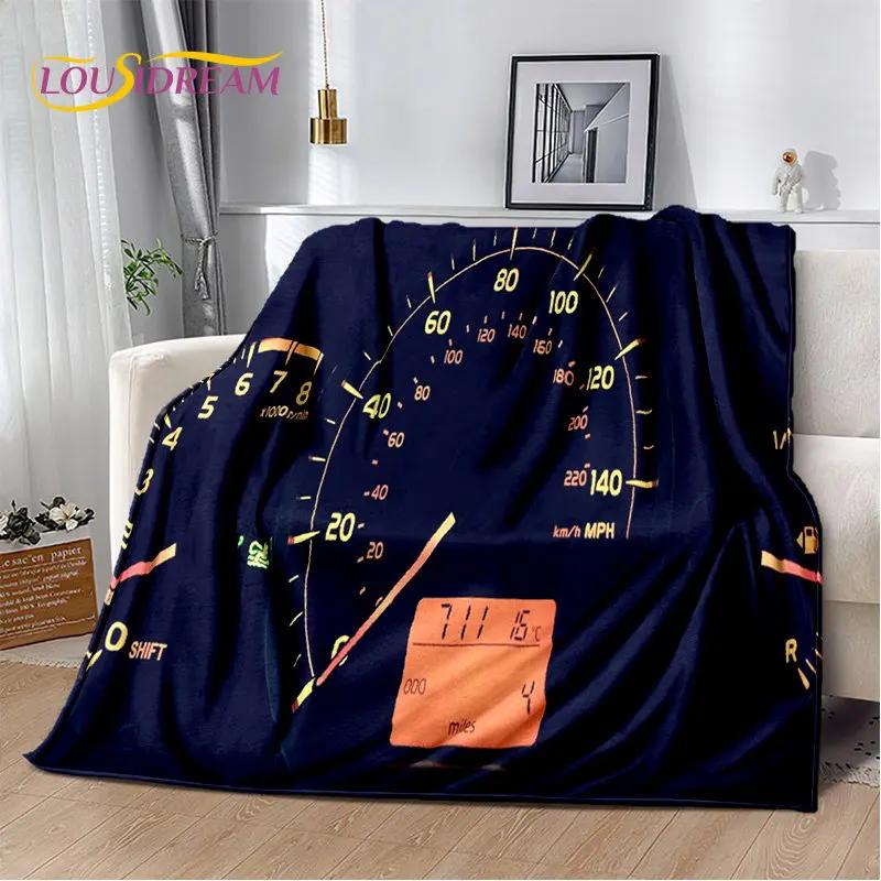 3D-Rennwagen-Armaturenbrett, weiche Plüsch-Steppdecke, Flanelldecke, Überwurfdecke für Wohnzimmer, Schlafzimmer, Bett, Sofa, Picknick-Abdeckung