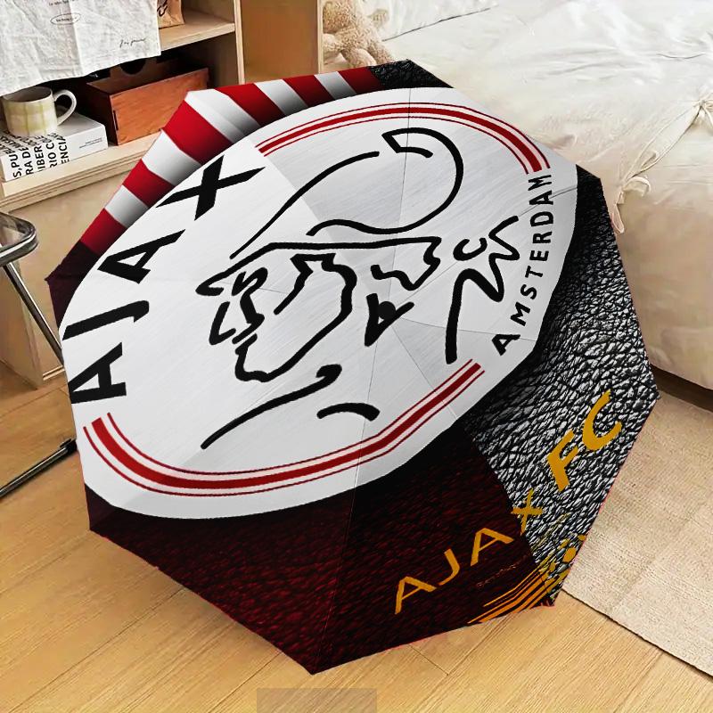 AFC Ajax Emblem Design Umbrella Folding Umbrella, Automatic Umbrella 8-Frame for Travel, Camping Use Gift for Halloween Christmas