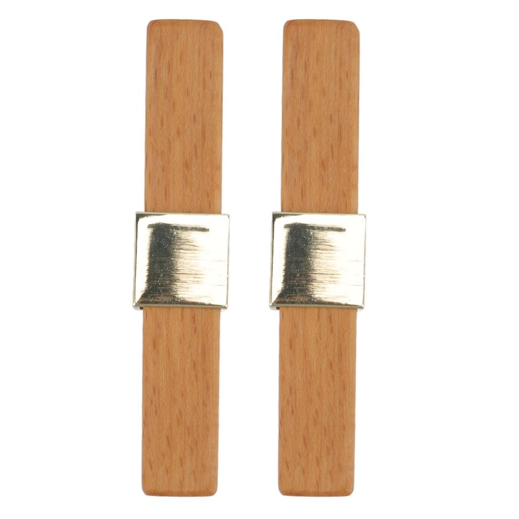2 Pcs Wooden Cabinet Pulls Single Hole Door Pull Handle Knobs For Kitchen Drawer Cupboard Closet Golden