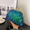 European and American Sequined Dinner Bags Spring and Summer New 2025 Fashionable Retro Texture Shoulder Chain Crossbody Small Square Bag Women