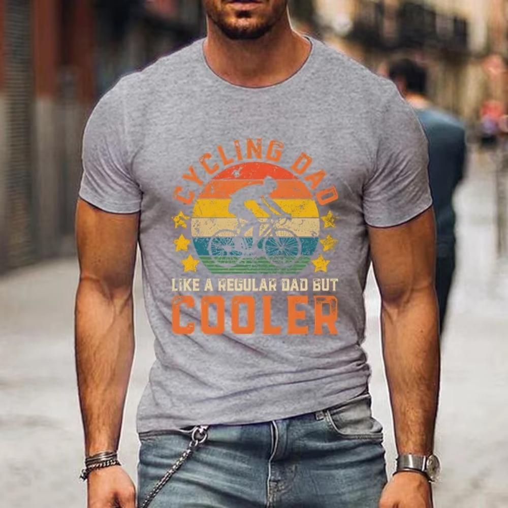 Cycling Dad Cooler Print Men's T Shirt Funny Vintage Mountain Bike Tshirt Hip Hop Casual Tops Summer Father Day Street T Shirt