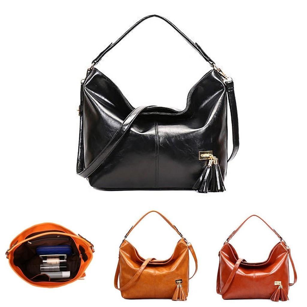 Stylish Women Pu Bucket Bag With Chic Tassels For Daily Fashionable Use