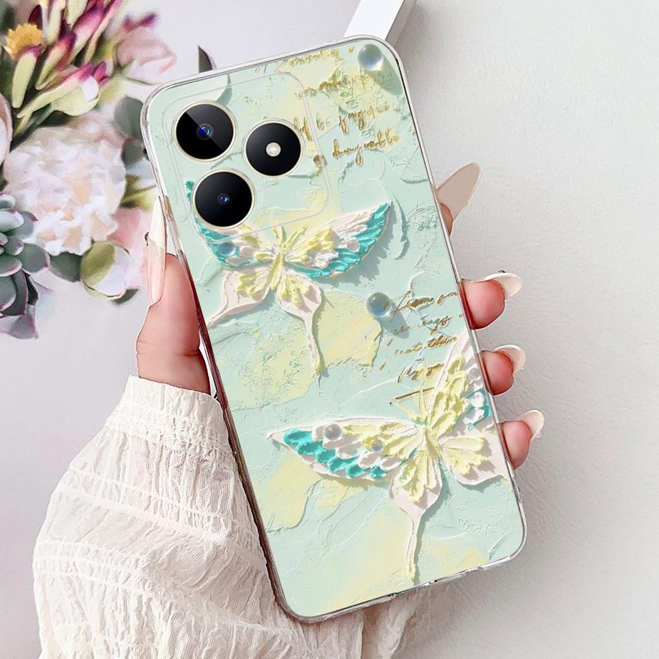 For Realme Note 50 Case RMX3834 Cute Cat Painted Cover Clear Silicone Soft TPU Phone Case For Realme Note 50 Note50 Fundas Coque